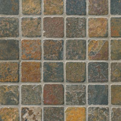 Copper Rust Tumbled Slate Mosaic Wall and Floor Tile - 2 x 2 in - The ...