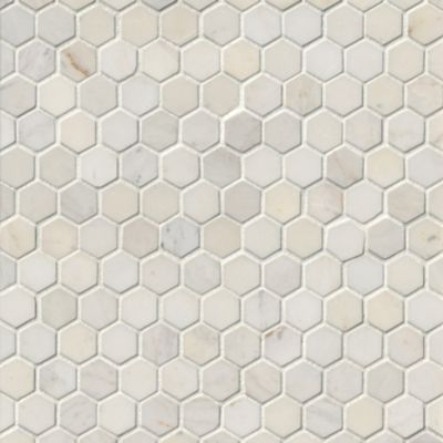 Hex Gloss White Porcelain Mosaic Tile - 2 x 2 in.