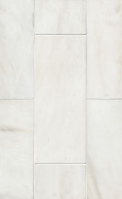 Royal Satin White Marble Wall and Floor Tile - 8 x 20 in.