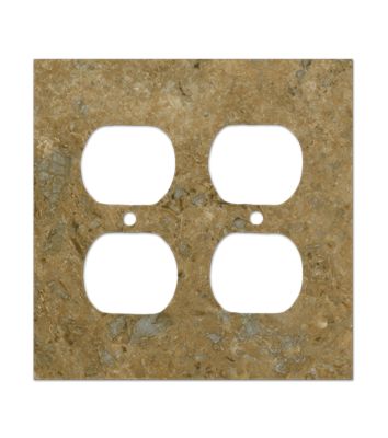 Brown stone outlet covers.