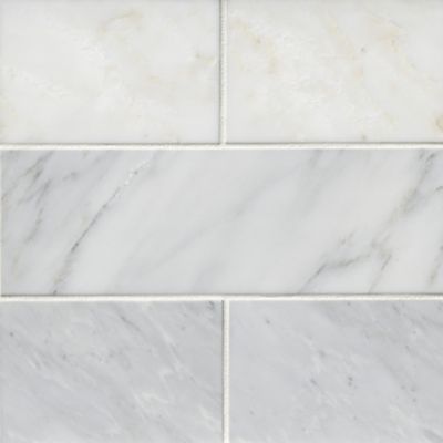 Hampton Carrara Polished Marble Subway Wall and Floor Tile - 4 x 12 in. -  The Tile Shop