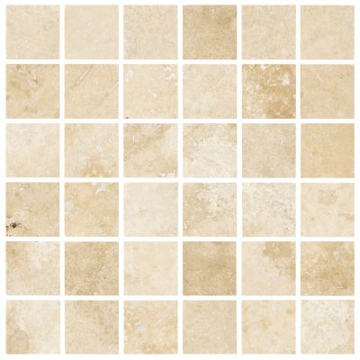Bucak Light Walnut Honed Filled Travertine Mosaic Wall and Floor Tile - 2  in. - The Tile Shop