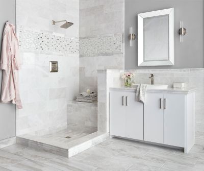 Meram Blanc Carrara Polished Marble Floor Tile - 12 x 24 in. - The Tile Shop