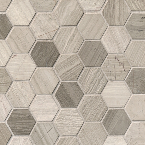 200 PC Bamboo Natural Wood Hexagon Cutout Unfinished Mosaic Tile