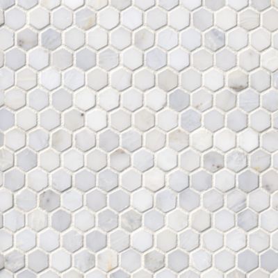 Hampton Carrara Hex Marble Mosaic Tile - 1 x 1 in. - The Tile Shop