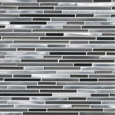 TDKTG-02 Mix Grey Black Metal Paint Effect Brick Glass Mosaic tile