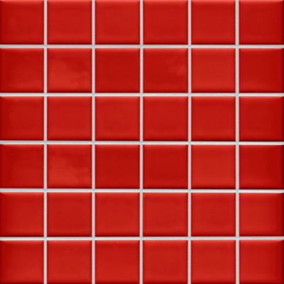 Imperial Red Gloss Ceramic Mosaic Wall and Floor Tile - 2 in