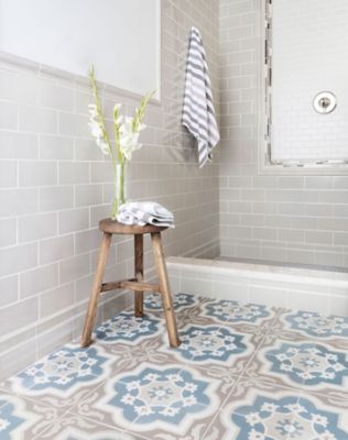 Villandry Azure Encaustic Cement Wall and Floor Tile - 8 x 8 in.