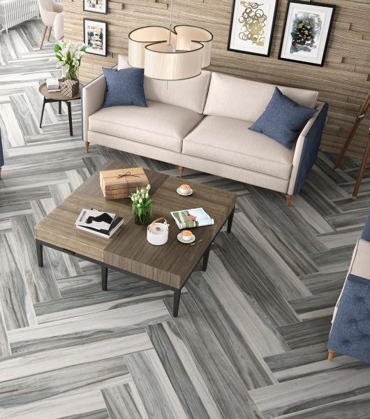 Cotage wood Grey Matt Wood effect Porcelain Wall & floor Tile, Pack of 4,  (L)1200mm (W)200mm