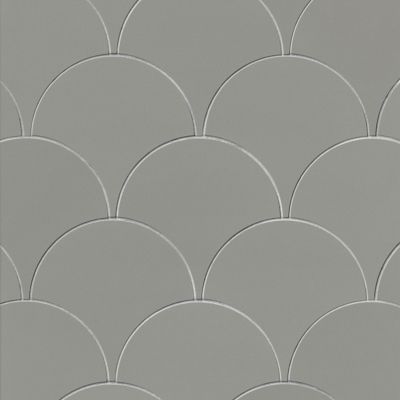 Metropolis Dark Grey Polished Fan Porcelain Wall and Floor Tile 8 x 8