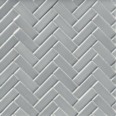 Herringbone Gloss Moss Porcelain Mosaic Wall and Floor Tile - The Tile Shop