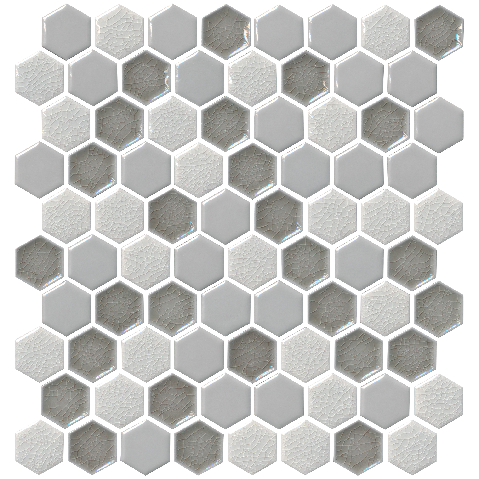 Energy Hex White/Taupe 1.5''