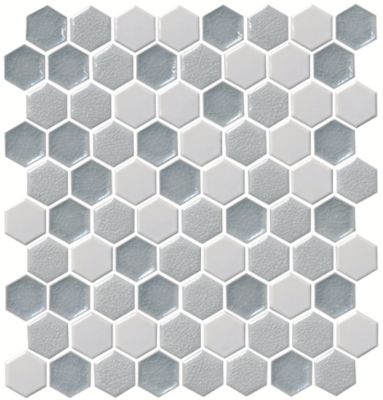Energy Hex White Light Gray Porcelain Mosaic Wall Tile 1 5 In The Tile Shop