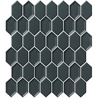 Shapes Elongated Hex Charcoal Gray Porcelain Mosaic Wall & Floor Tile - 3  in.