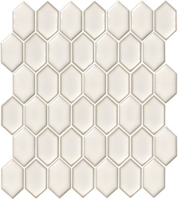 Shapes Elongated Hex Off White Two Tone Porcelain Mosaic Wall And Floor