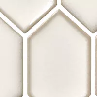 Shapes Elongated Hex Off White Two Tone Porcelain Mosaic Wall Tile - 3 in. Shapes Elongated Hex Off White Two Tone Porcelain Mosaic Wall Tile - 3 in.