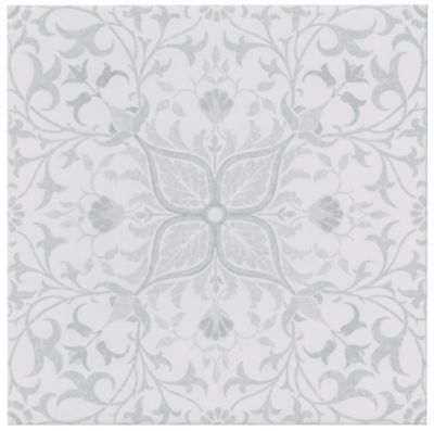 Morris & Co. Pure Net Cloud Grey Porcelain Wall and Floor Tile 13 x