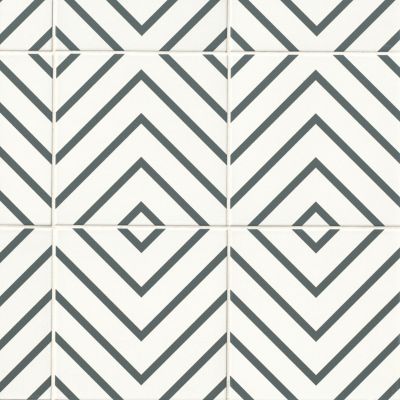 Black and White Lattice Geometric, Outdoor Fabric, 54” Wide