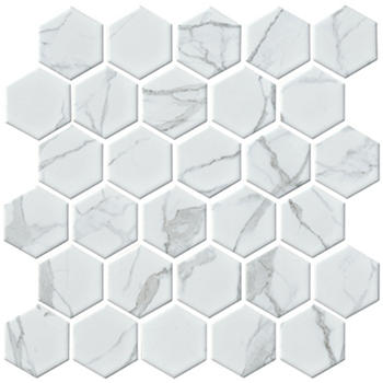 Hexagon Tile The, 4 Inch Hexagon Floor Tile White