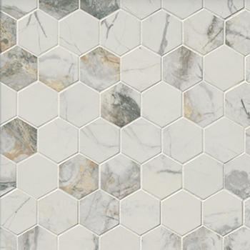 Royal Grey Hex Porcelain Mosaic Wall and Floor Tile - 2 in. Royal Grey Hex Porcelain Mosaic Wall and Floor Tile - 2 in.