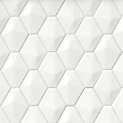 White glossy ceramic hexagon tiles seamless Vector Image