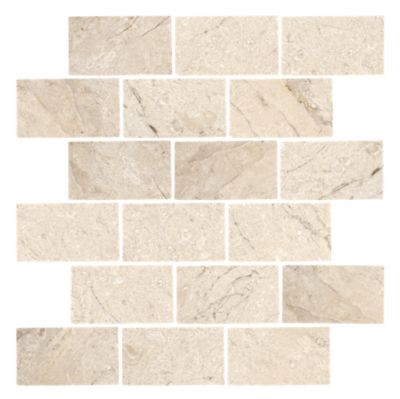 Queen Beige Tumbled Amalfi Marble Mosaic Tile 12 x 12 in. The Tile Shop