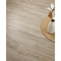 Thumbnail image of This wood-like tile delivers warmth and natural beauty with easy maintenance. Each 8" x 36" piece of porcelain tile offers multiple design options with the look of soft beige with a hint of grey in the bold woodgrain.