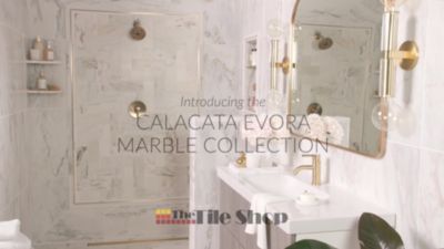 Calacata Evora Polished Marble Corner Shower Seat