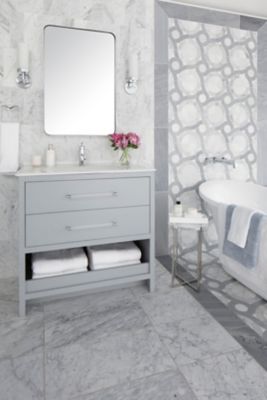 Firenze Carrara Honed Marble Wall and Floor Tile 12 x 24 in. - The Tile ...