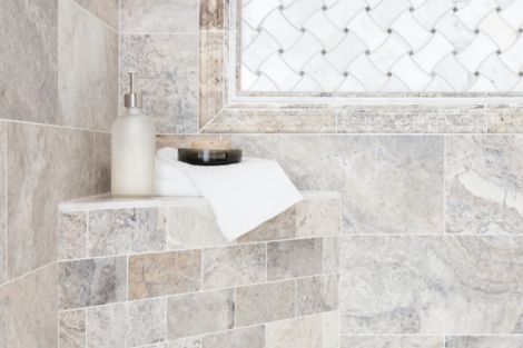 natural stone tile shower