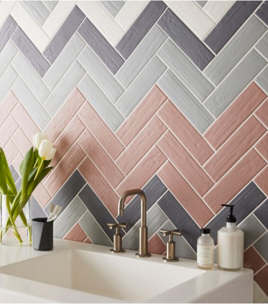 colorful subway tile bathroom