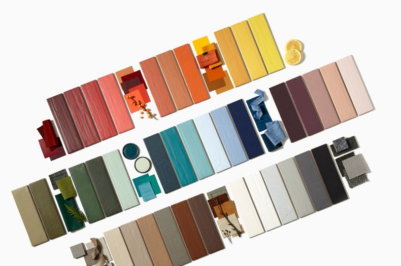 Full spectrum of colorful subway tile.