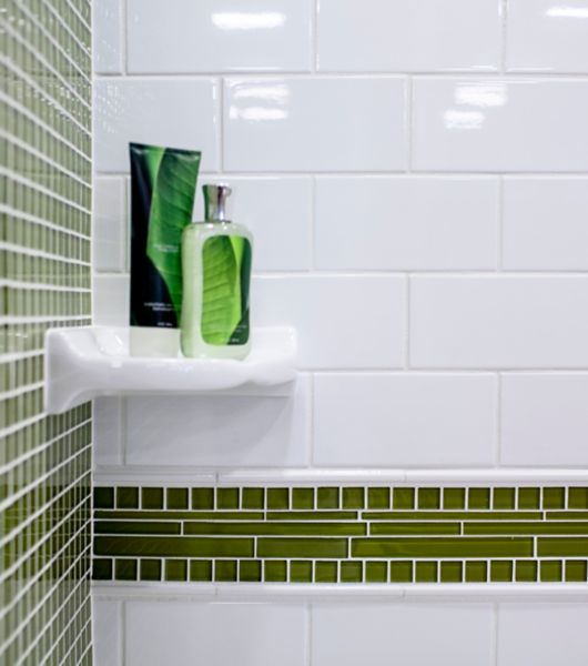 Porcelain Bathroom Fixtures The Tile, Corner Soap Dish For Tiled Shower Wall