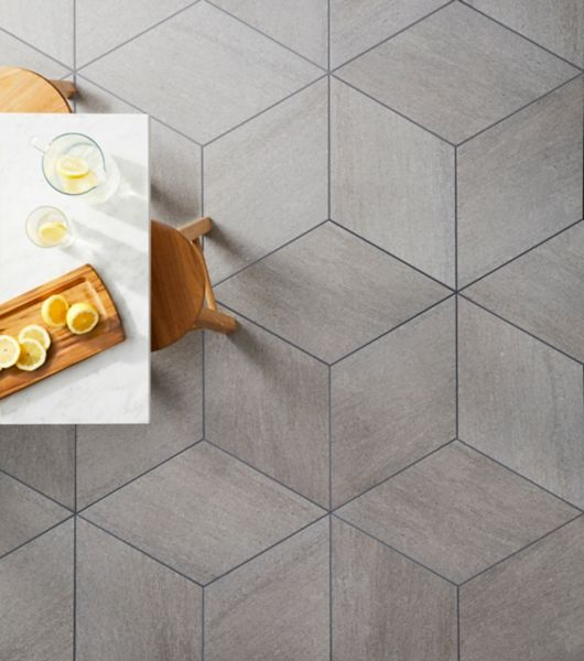 diamond pattern tile kitchen floor