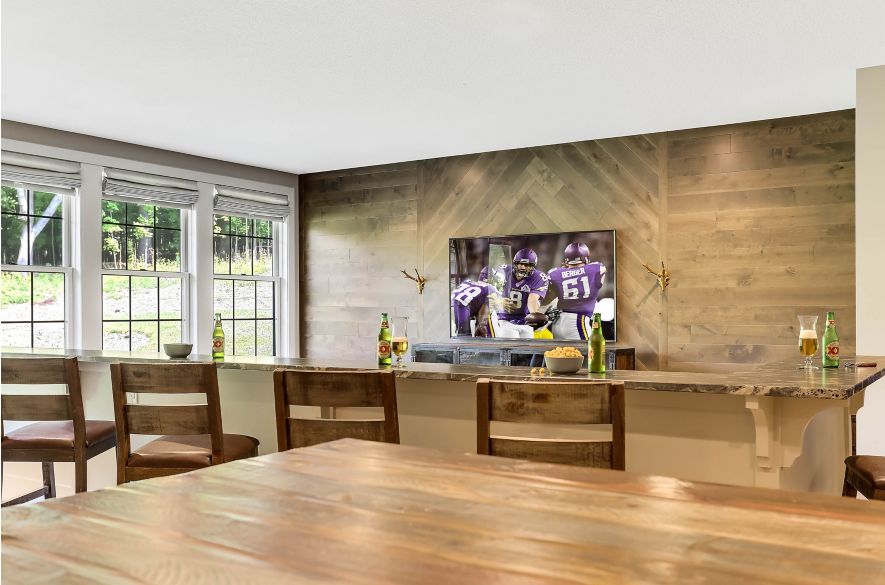 wood-like living room backsplash tiles.