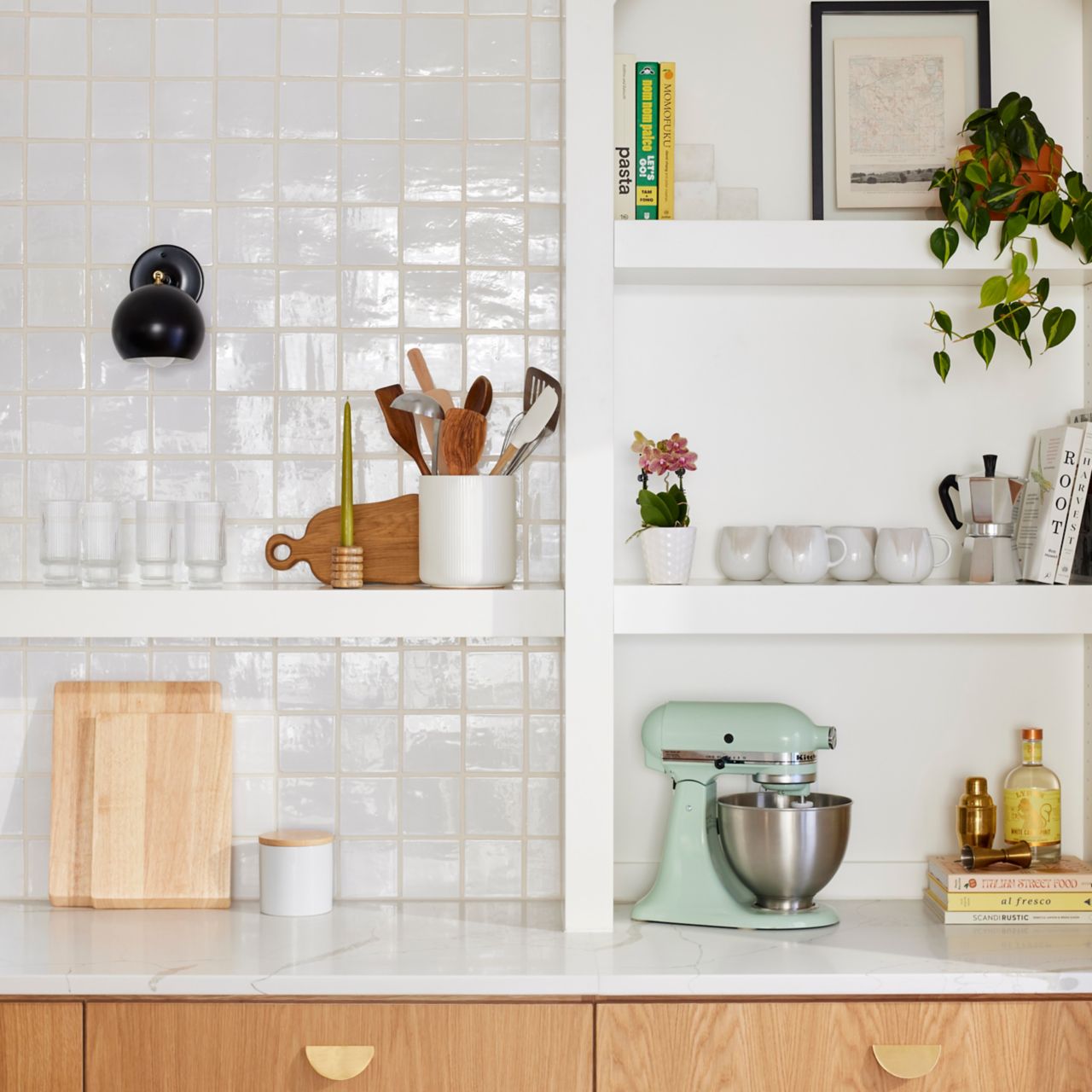 14 Kitchen Backsplash Tile Ideas to Pair With Wood Cabinets - The Tile Shop  Blog, image size:1280x1280