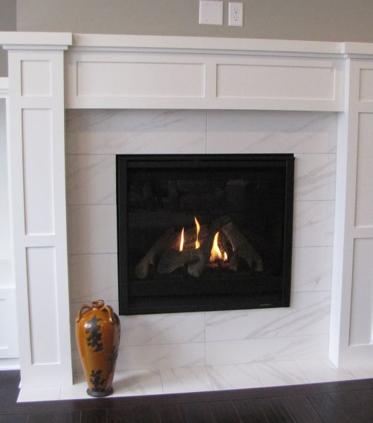 black tiles in living room area.