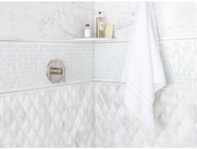 shower tile white marble