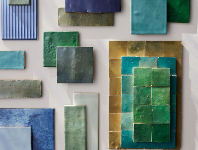 Blue tiles are a popular choice for projects in any room of the home. Our selection of tiles features a beautiful range of blue and green shades in a variety of shapes and materials.