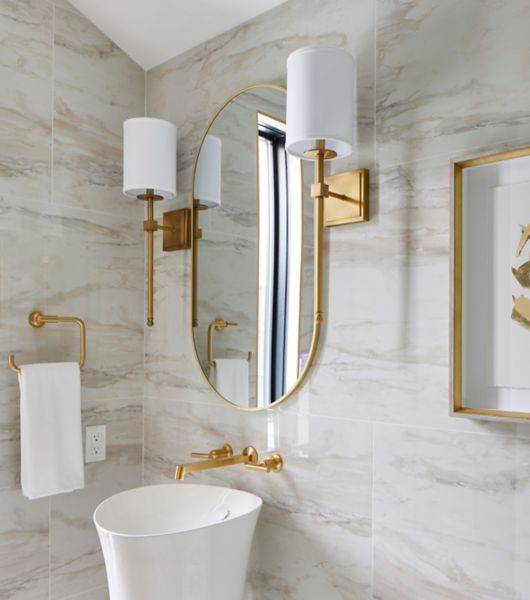 Camilla with Gold Antique Mirror Mosaic Wall Tile - The Tile Shop