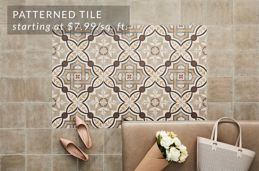 patterned floor tiles.