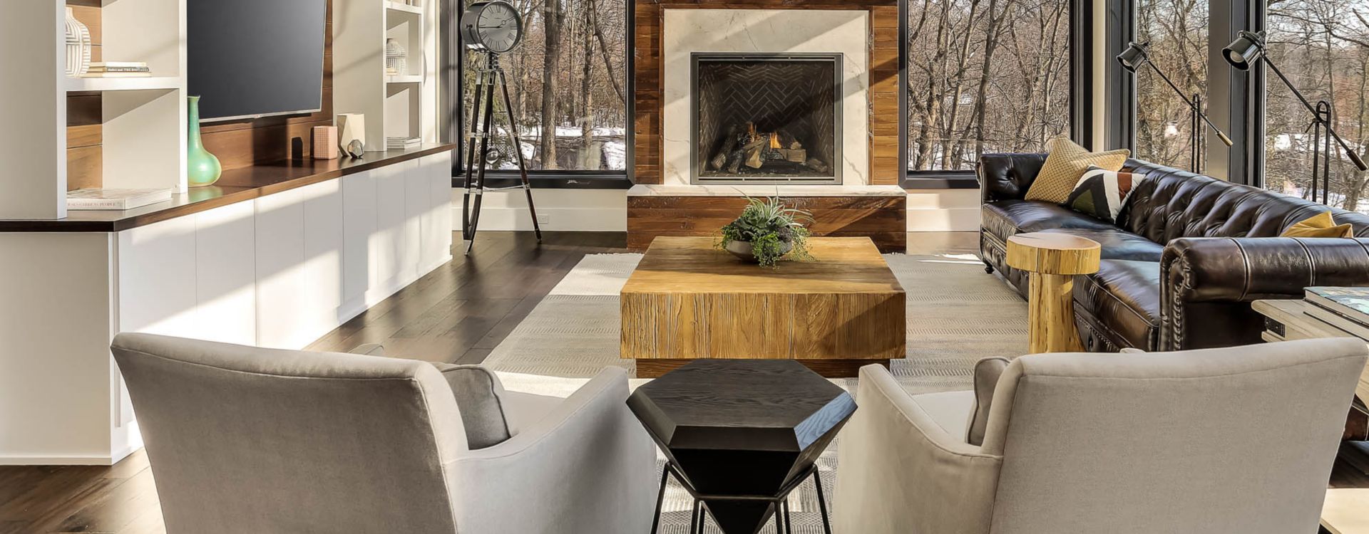 patterned tile living room