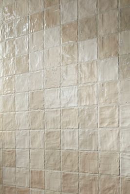 Riad White Ceramic Wall Tile - 4 x 4 in.