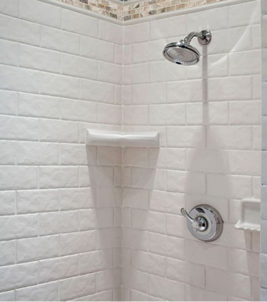Porcelain Bathroom Fixtures The Tile, Corner Soap Holder For Tile Shower