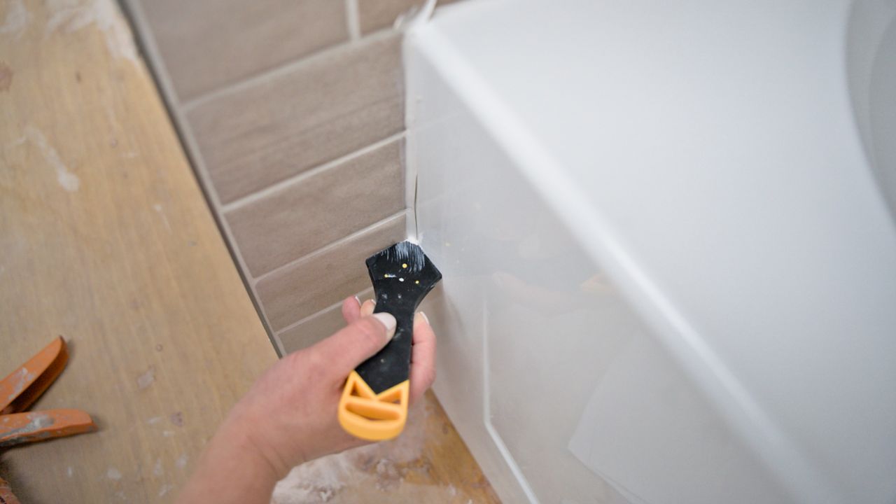 The final step of tiling a shower is to make sure all planes of expansion have been filled with silicone sealant.