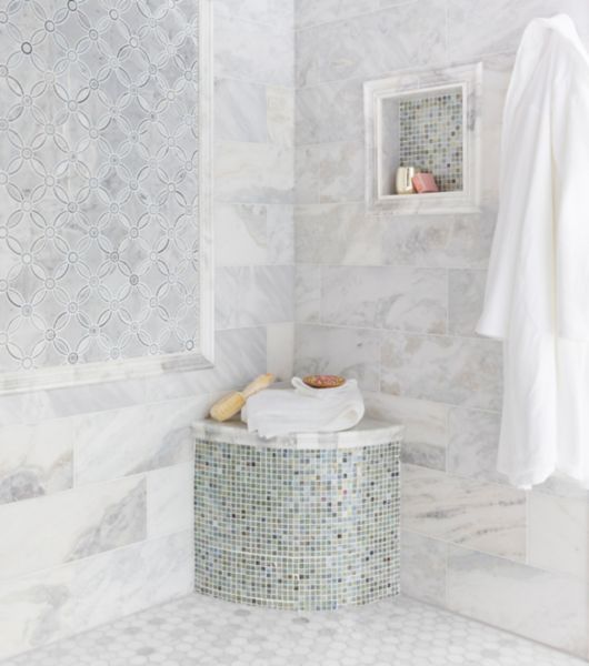 Mosaic Tile The, Marble Mosaic Tile Shower Floor