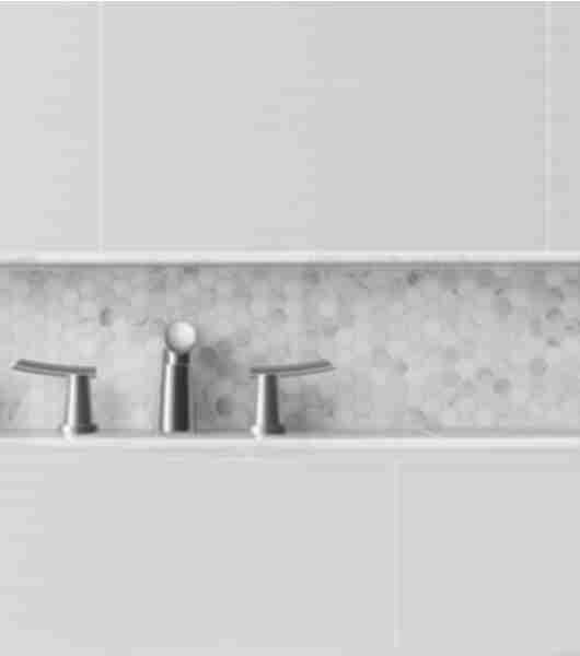 mosaic tile hex bathroom