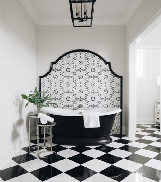 Black White Tile For Bathrooms