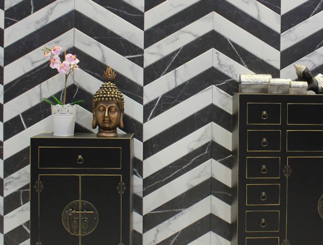 Chevron Pattern Tiles, Black, White & More