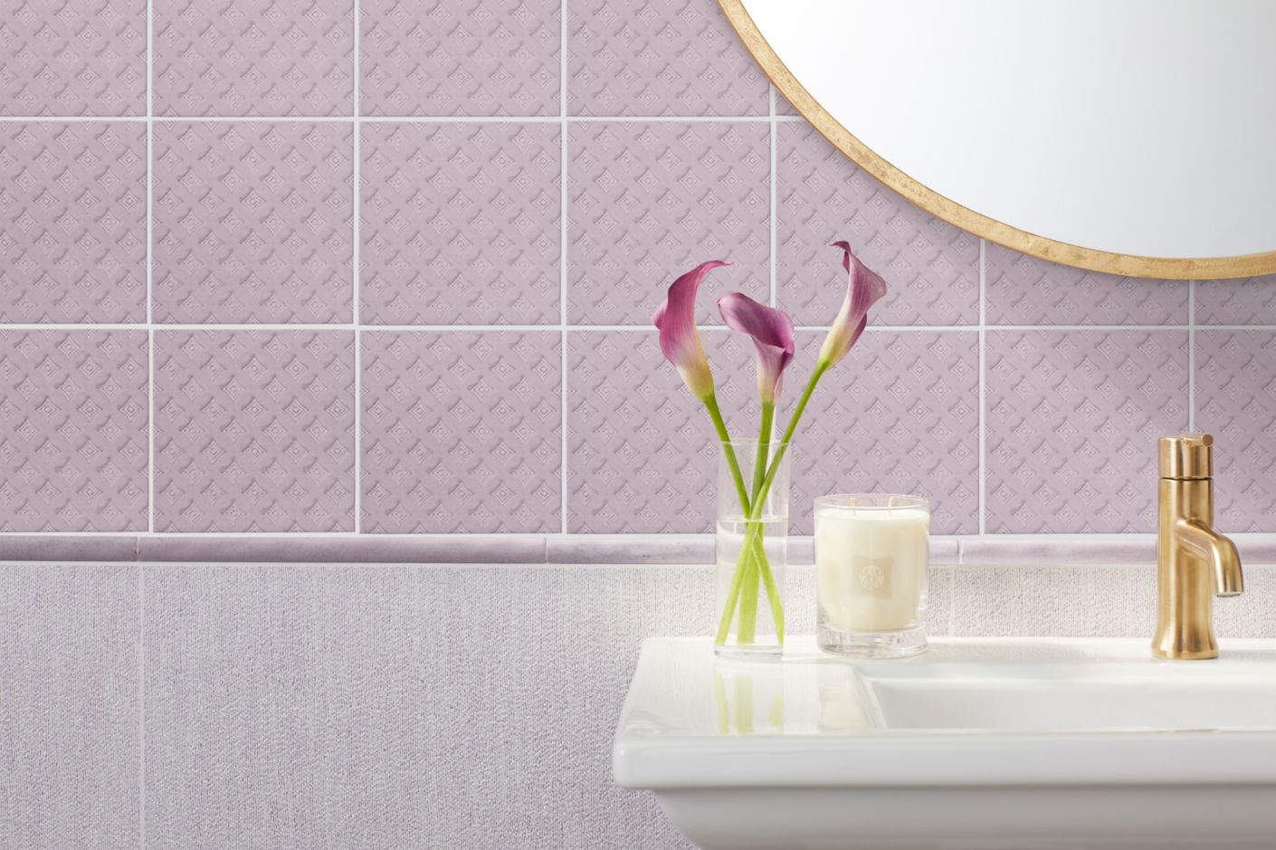Superio Brand Decorative Plastic Bathroom Accessories Set, Lilac